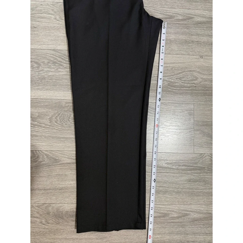 Haggar H26 Men Black Flat Front Dress Pants 40x32 Straight Leg Career Minimalist